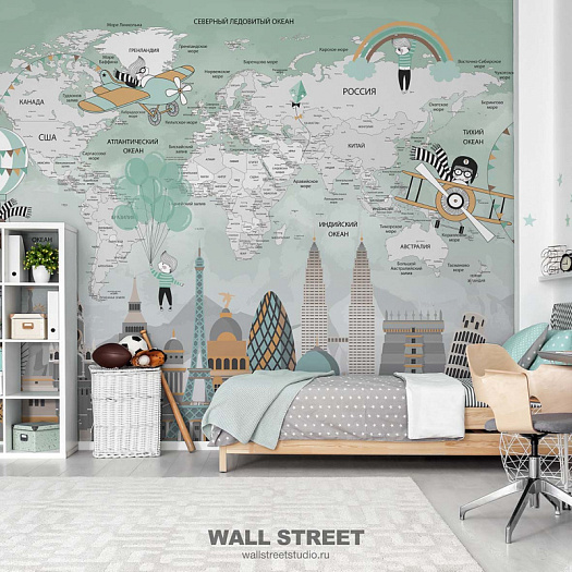 Фотообои в интерьере артикул Travel Kids 22, TRAVEL KIDS, Wall street Фотообои в интерьере артикул Travel Kids 22, TRAVEL KIDS, Wall street